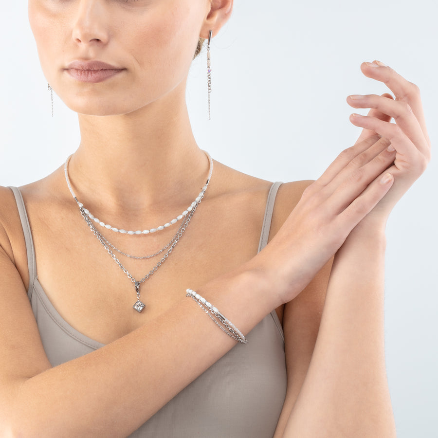 Brilliant Square Layer bracelet silver