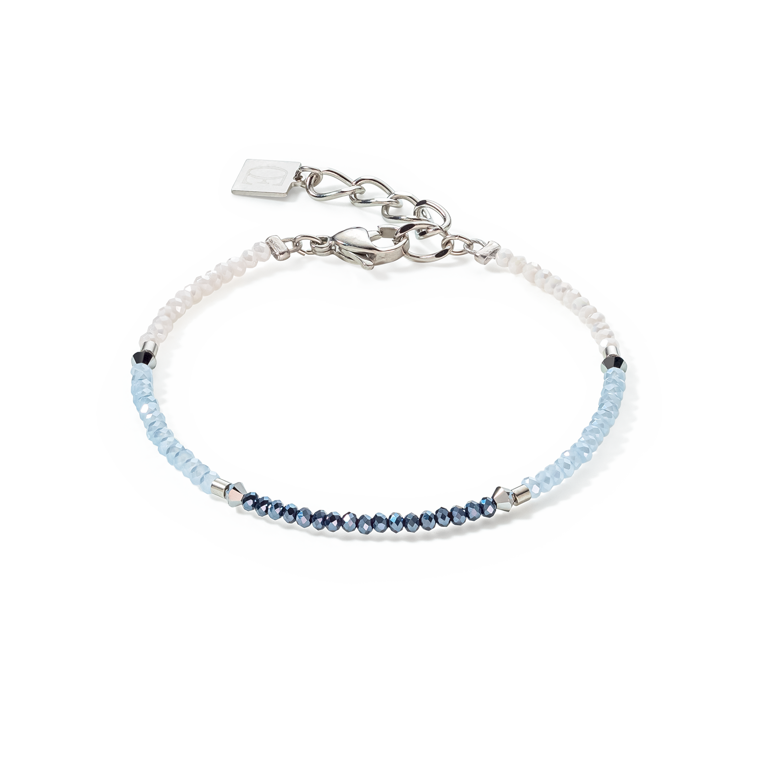 Brilliant Square bracelet silver light blue