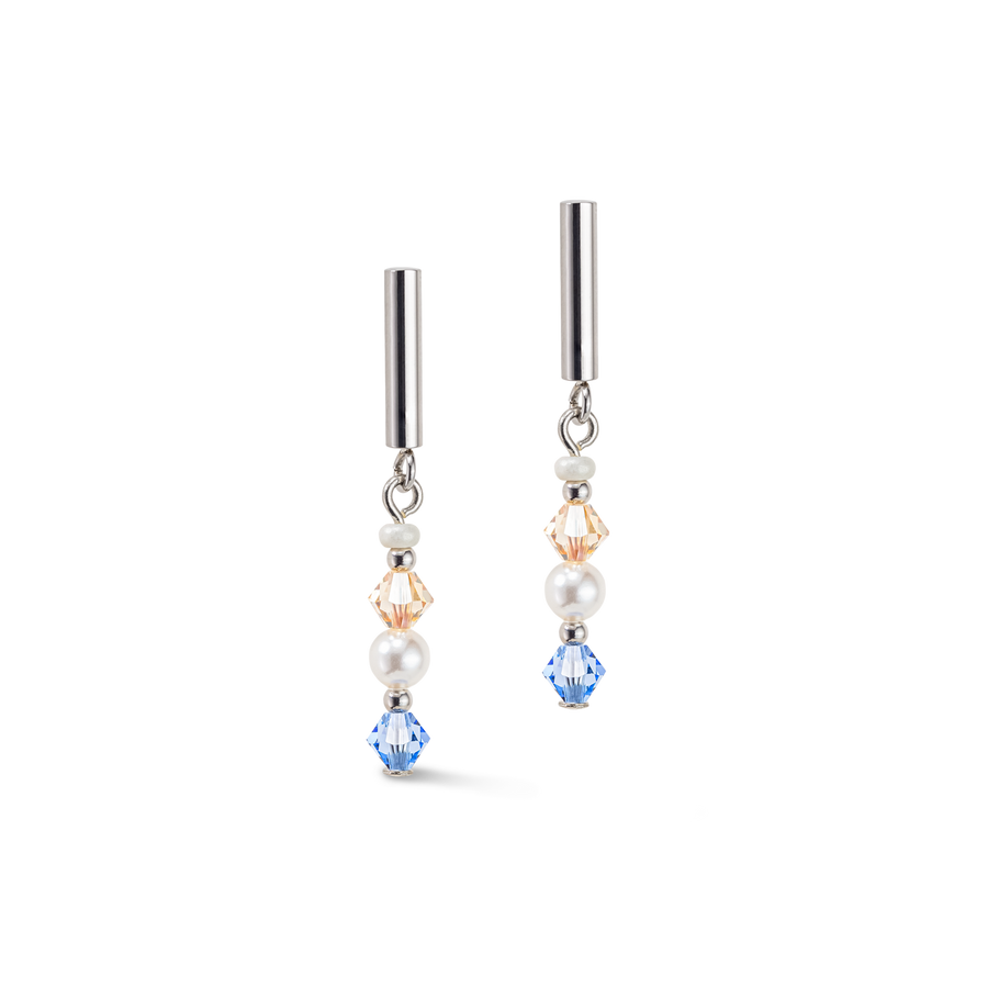 Princess Pearls earrings silver light blue