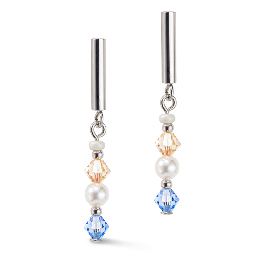 Princess Pearls earrings silver light blue