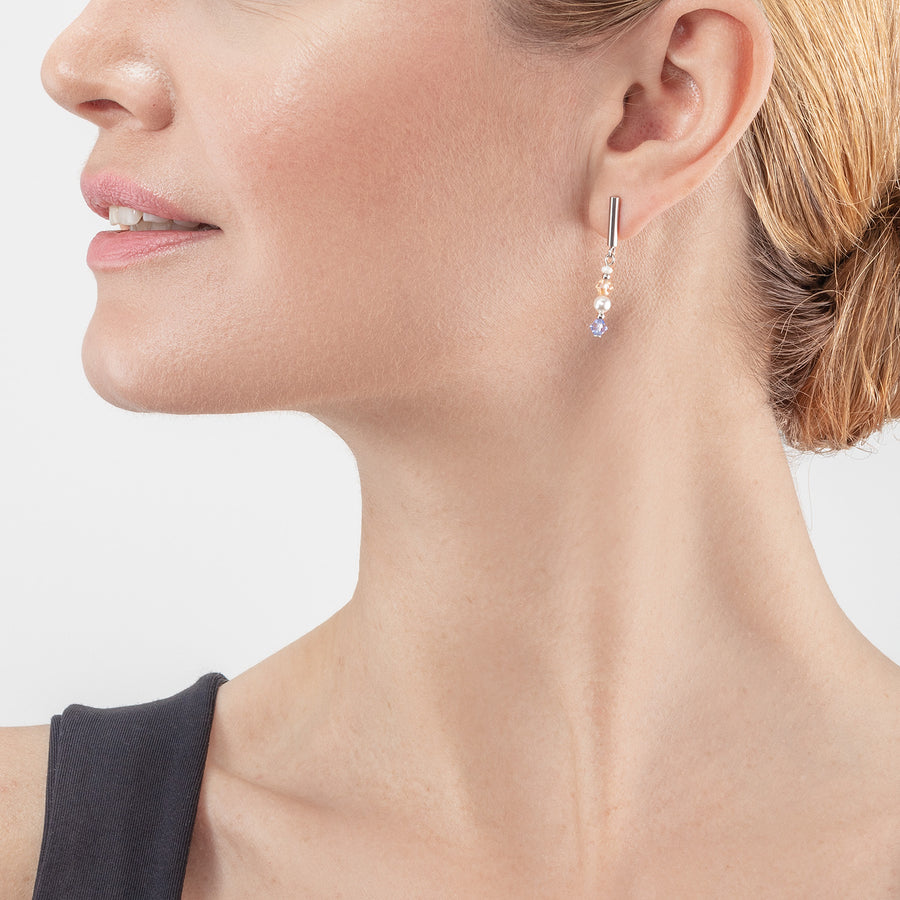 Princess Pearls earrings silver light blue
