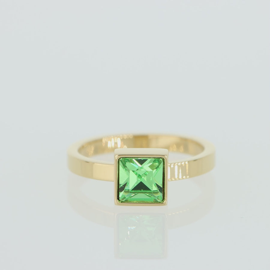 Brilliant Square big ring gold green