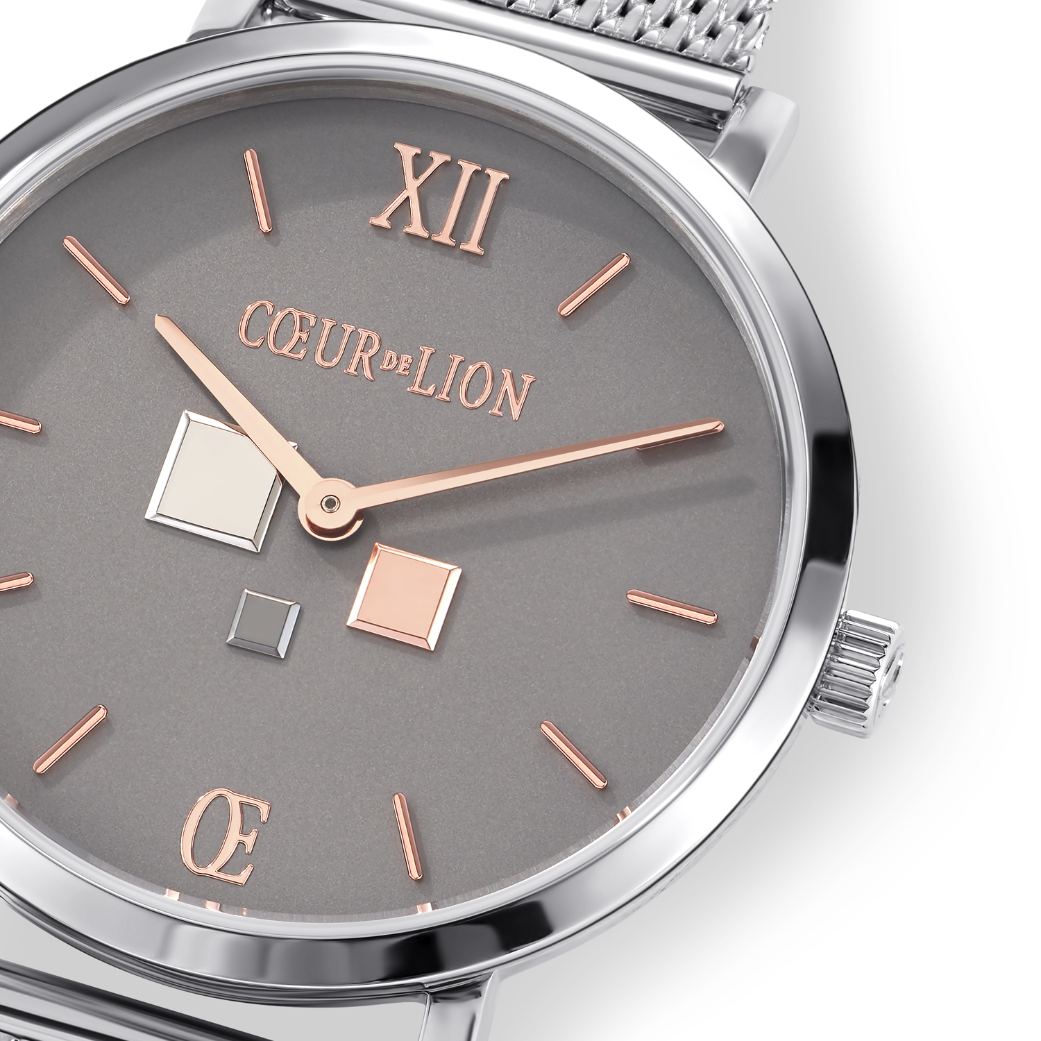 Watch Round Cool Grey Milanese Stainless Steel