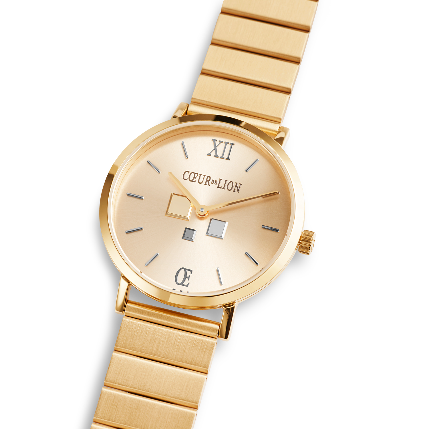 Watch Round Gold Sunray Monochrome Stainless Steel Gold