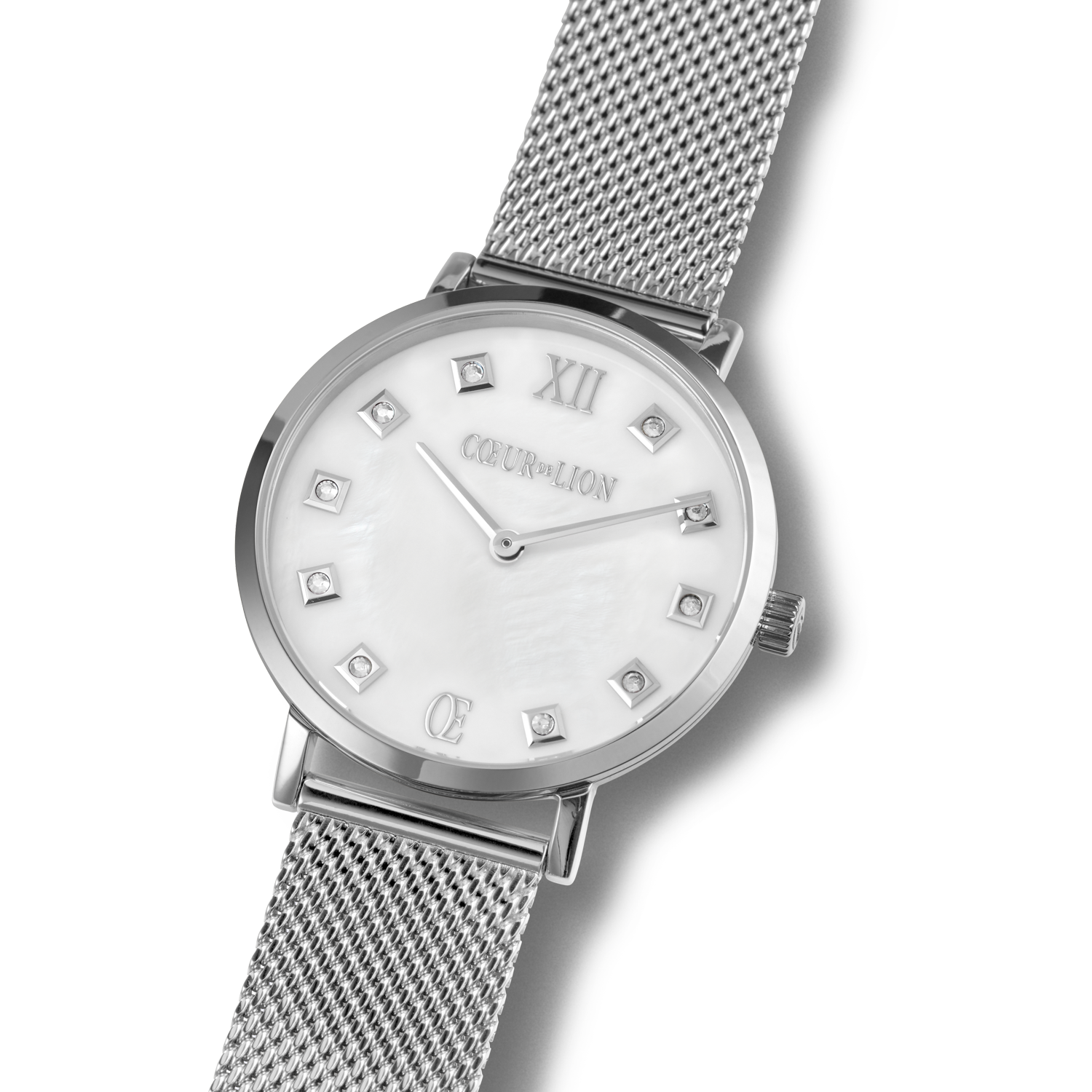 Watch Round Mother-of-Pearl Milanaise Stainless Steel Silver