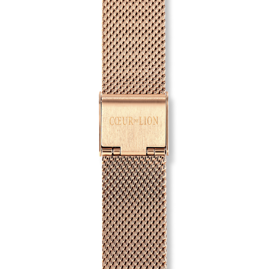 Watch Round Mocha Matt Milanese Stainless Steel Rose Gold