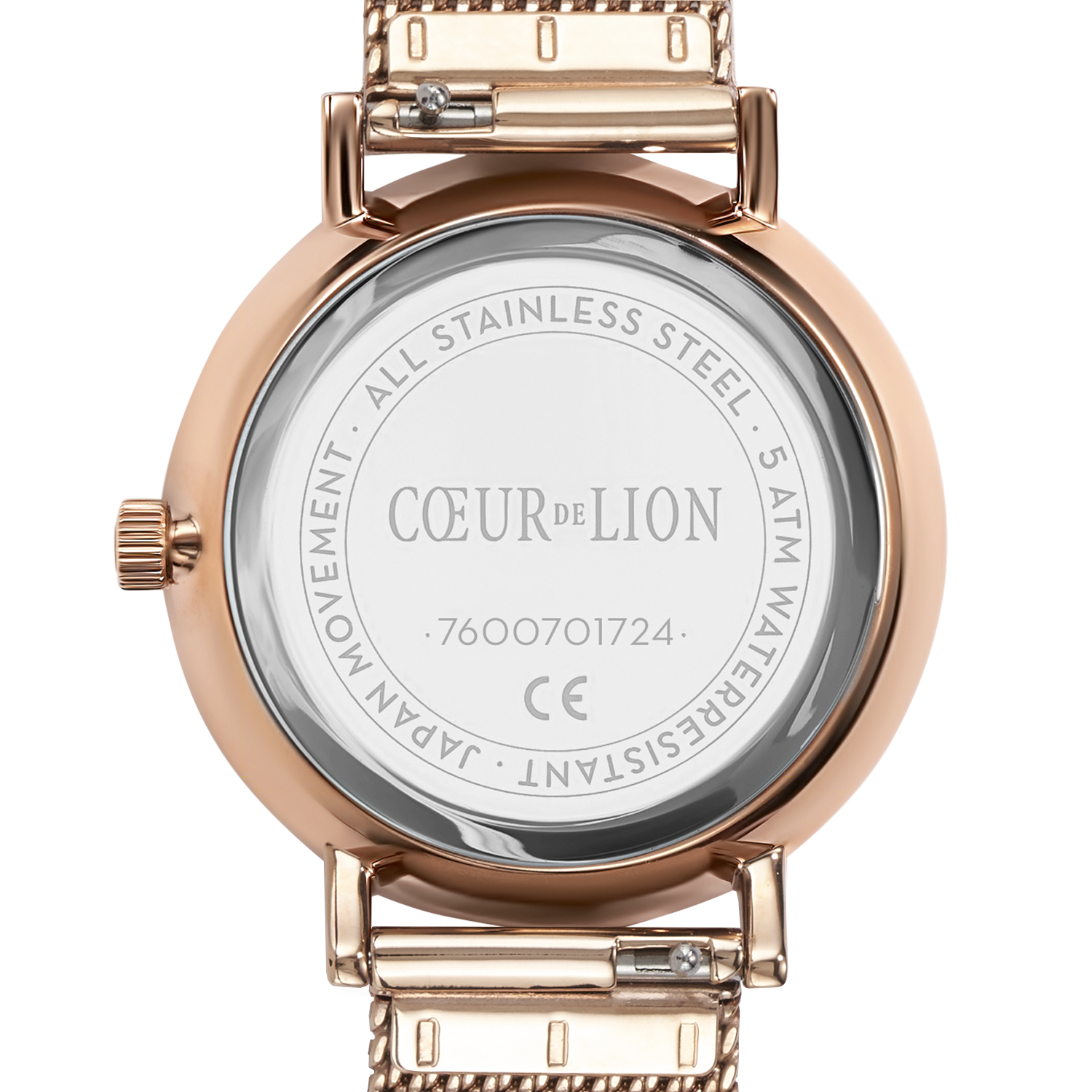 Watch Round Mocha Matt Milanese Stainless Steel Rose Gold