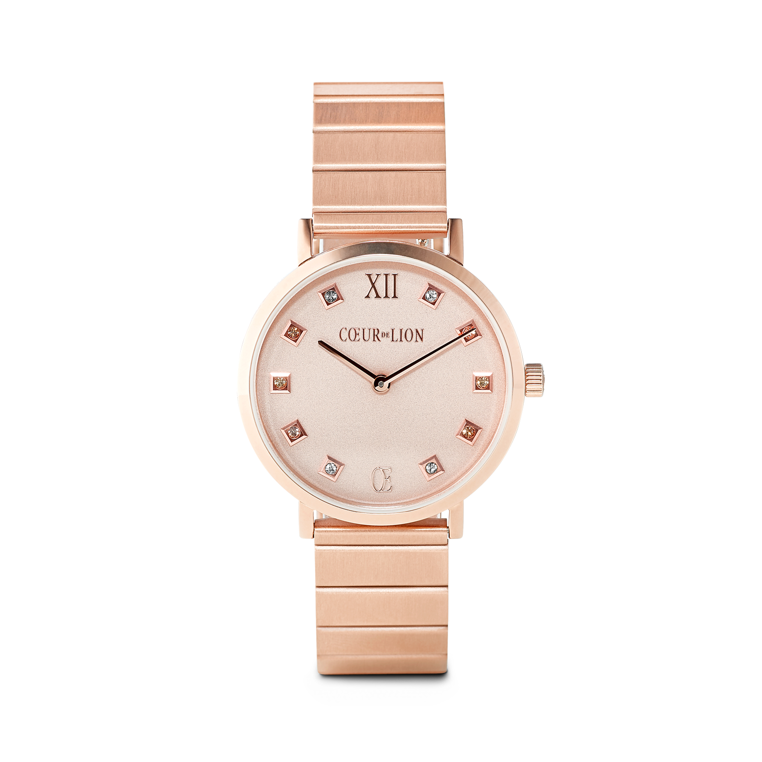 Watch Round Rose Gold Matt Monochrome Stainless Steel Rose Gold