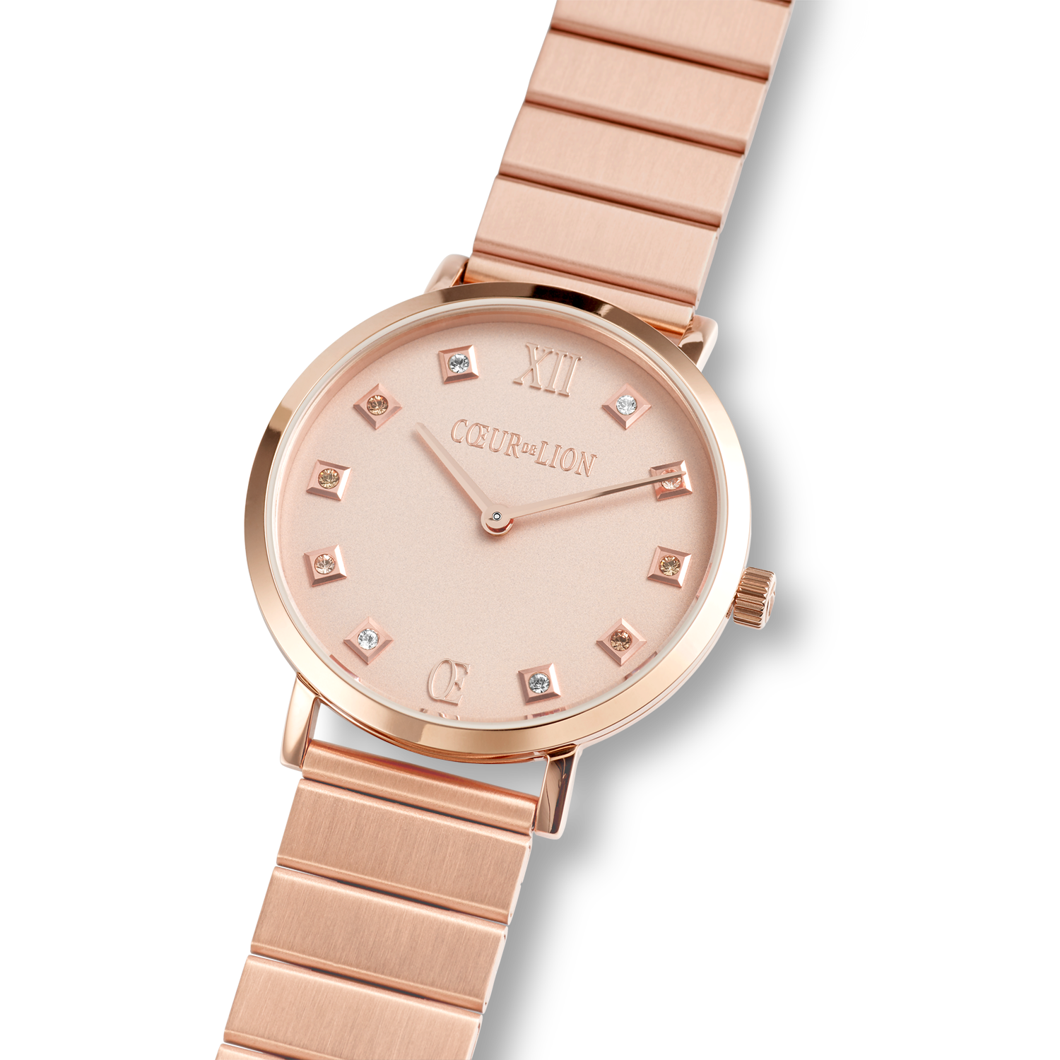 Watch Round Rose Gold Matt Monochrome Stainless Steel Rose Gold