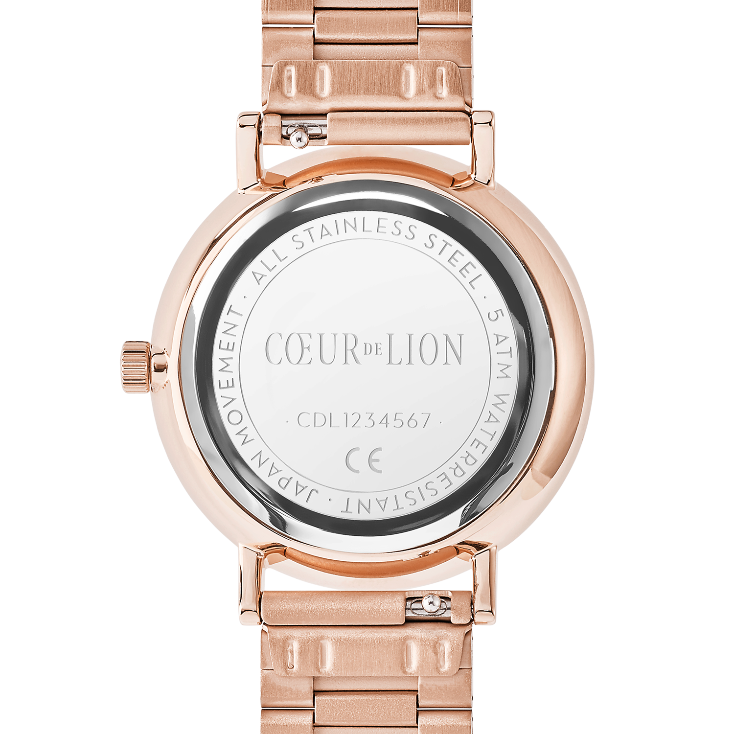 Watch Round Rose Gold Matt Monochrome Stainless Steel Rose Gold