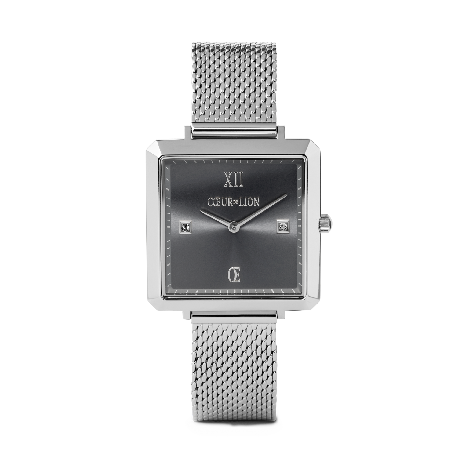 Watch Iconic Square Graphite Sunray Milanese Stainless Steel