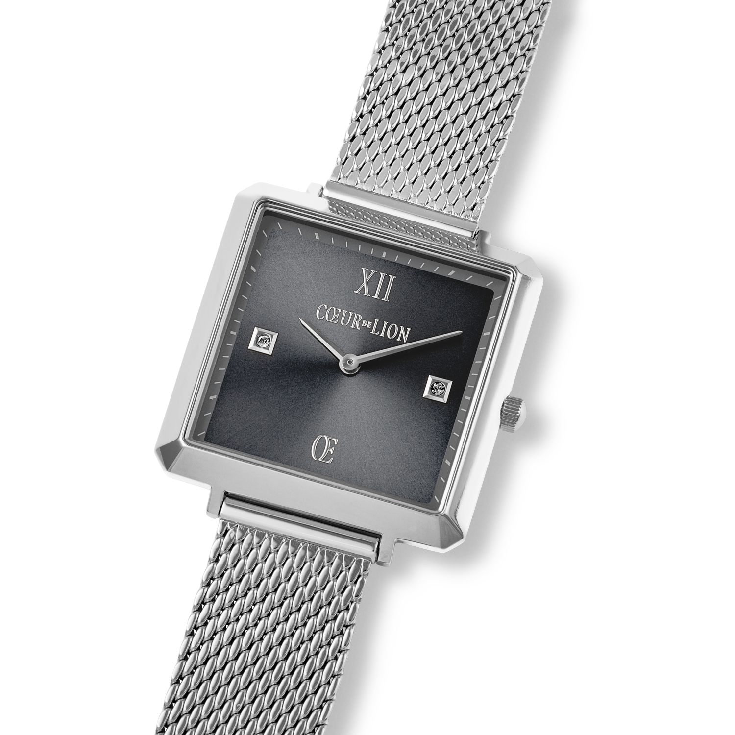 Watch Iconic Square Graphite Sunray Milanese Stainless Steel