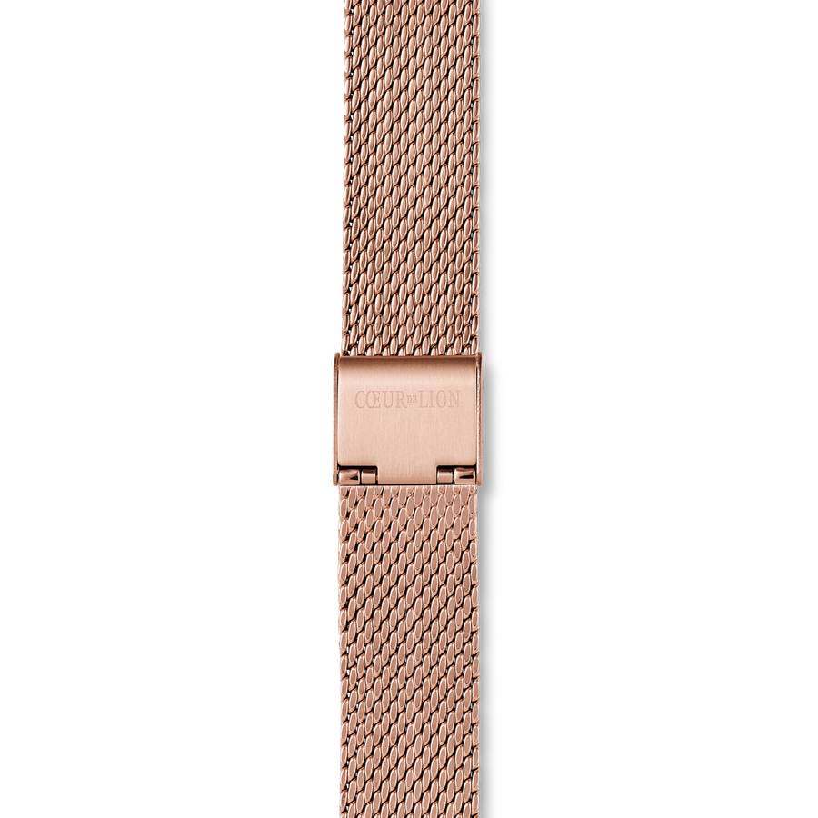 Watch Iconic Square Mocha Sunray Milanese Stainless Steel Rose Gold