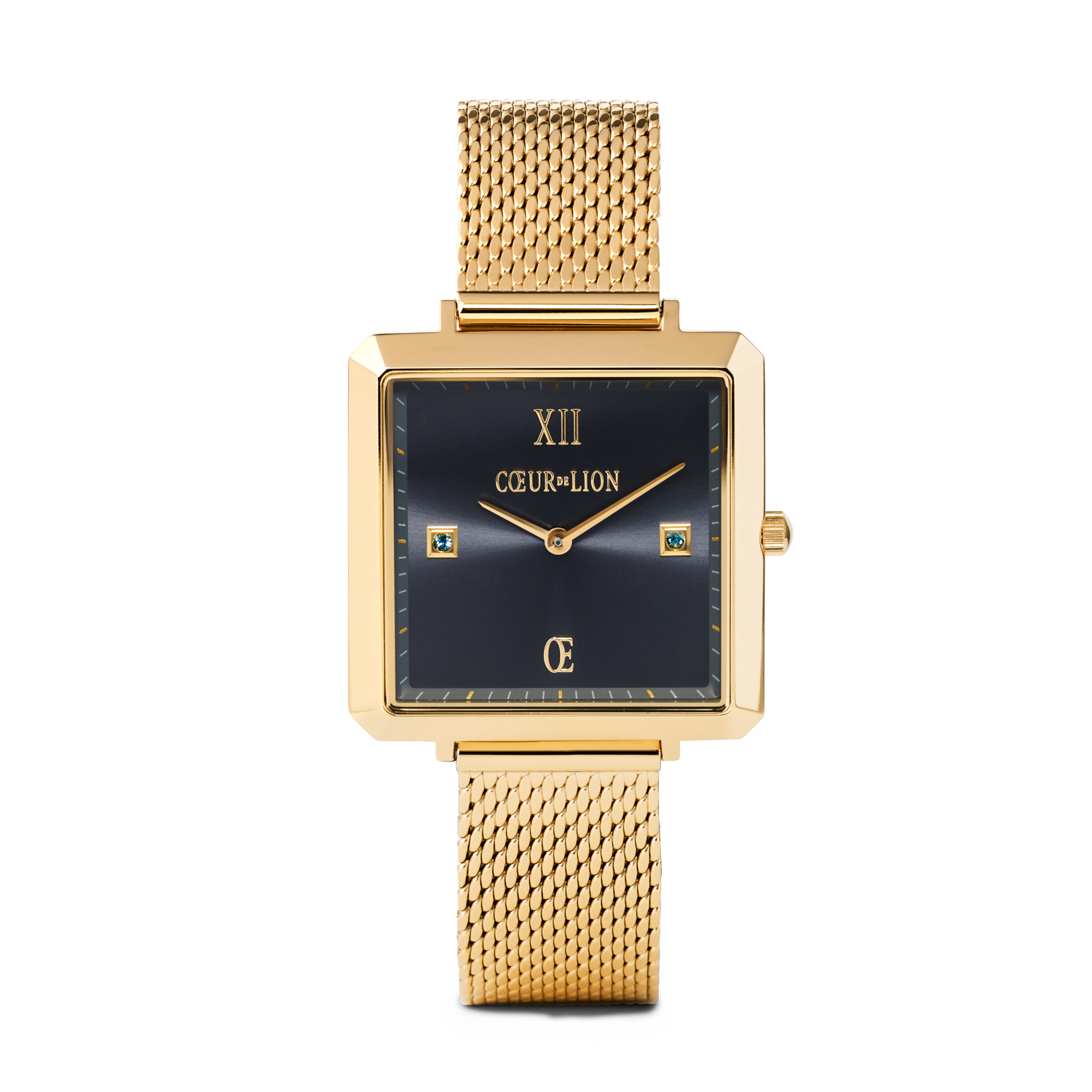 Watch IconicSquare Midnight Blue Sunray Milanese Stainless Steel Gold