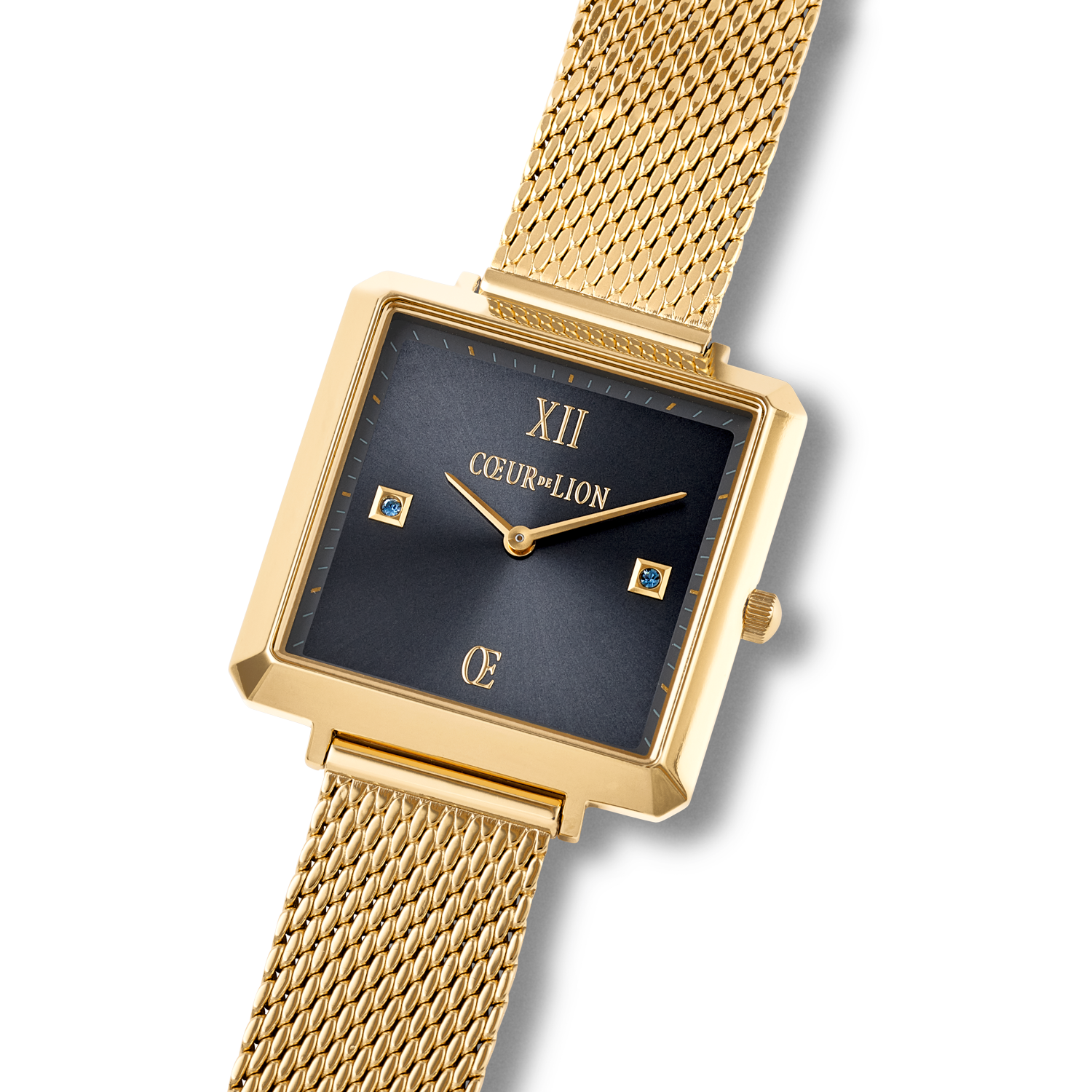 Watch IconicSquare Midnight Blue Sunray Milanese Stainless Steel Gold