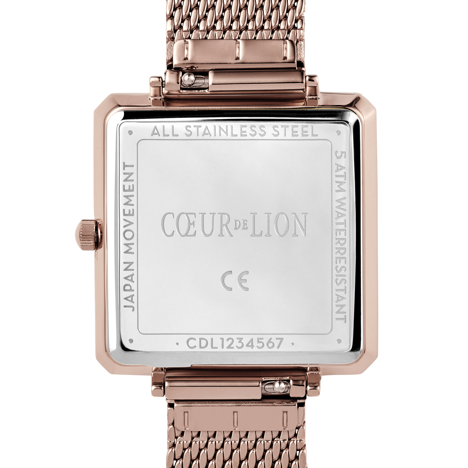 Watch Iconic Square Brilliant White Stainless Steel Champagne