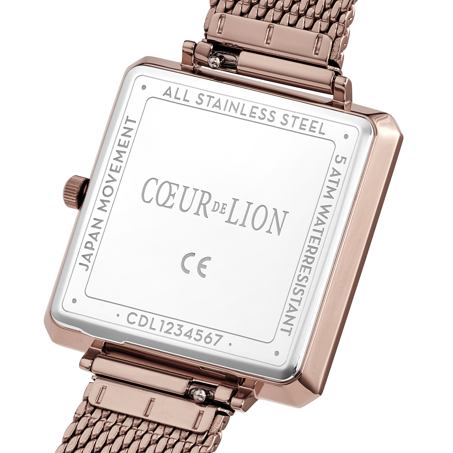 Watch Iconic Square Brilliant White Stainless Steel Champagne