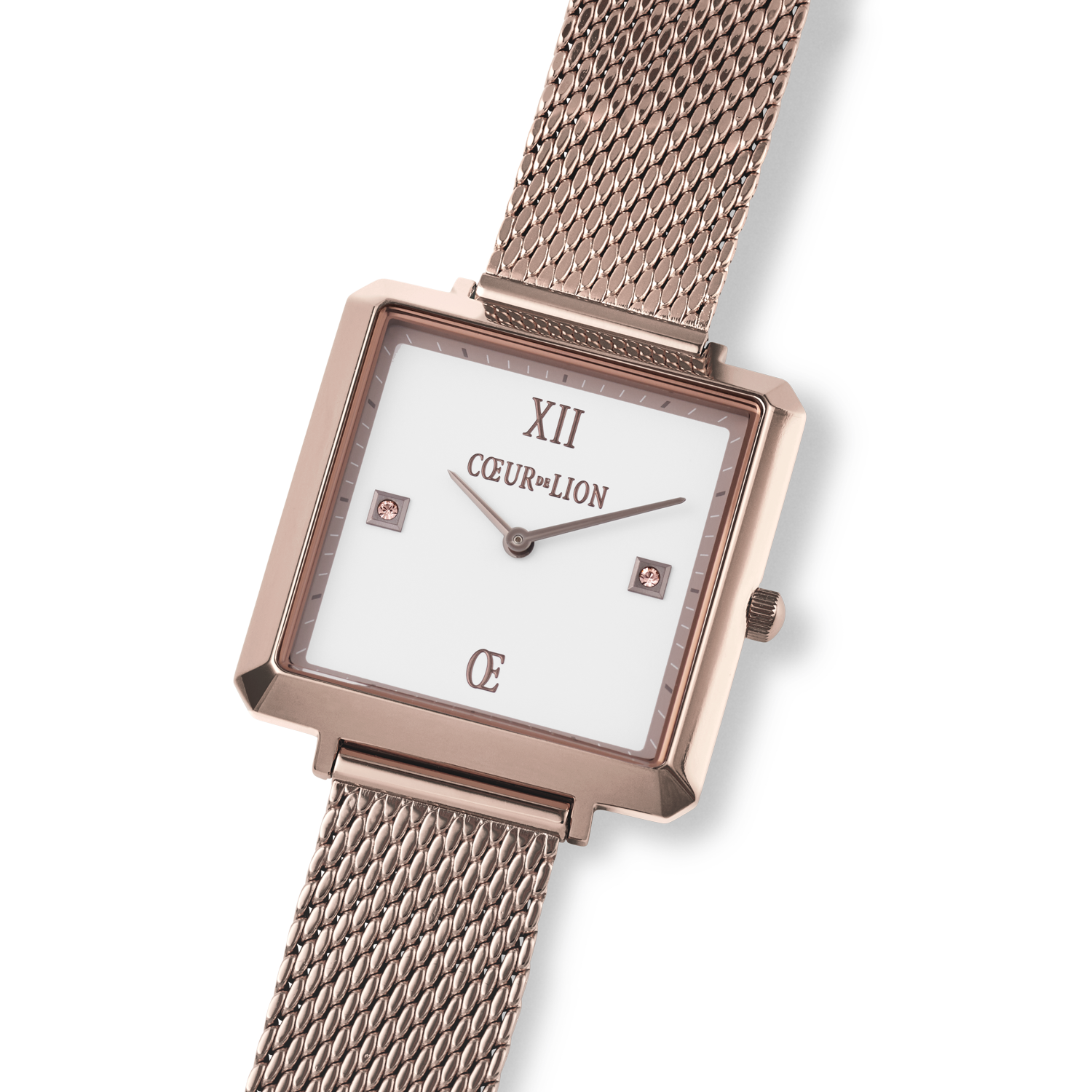 Watch Iconic Square Brilliant White Stainless Steel Champagne