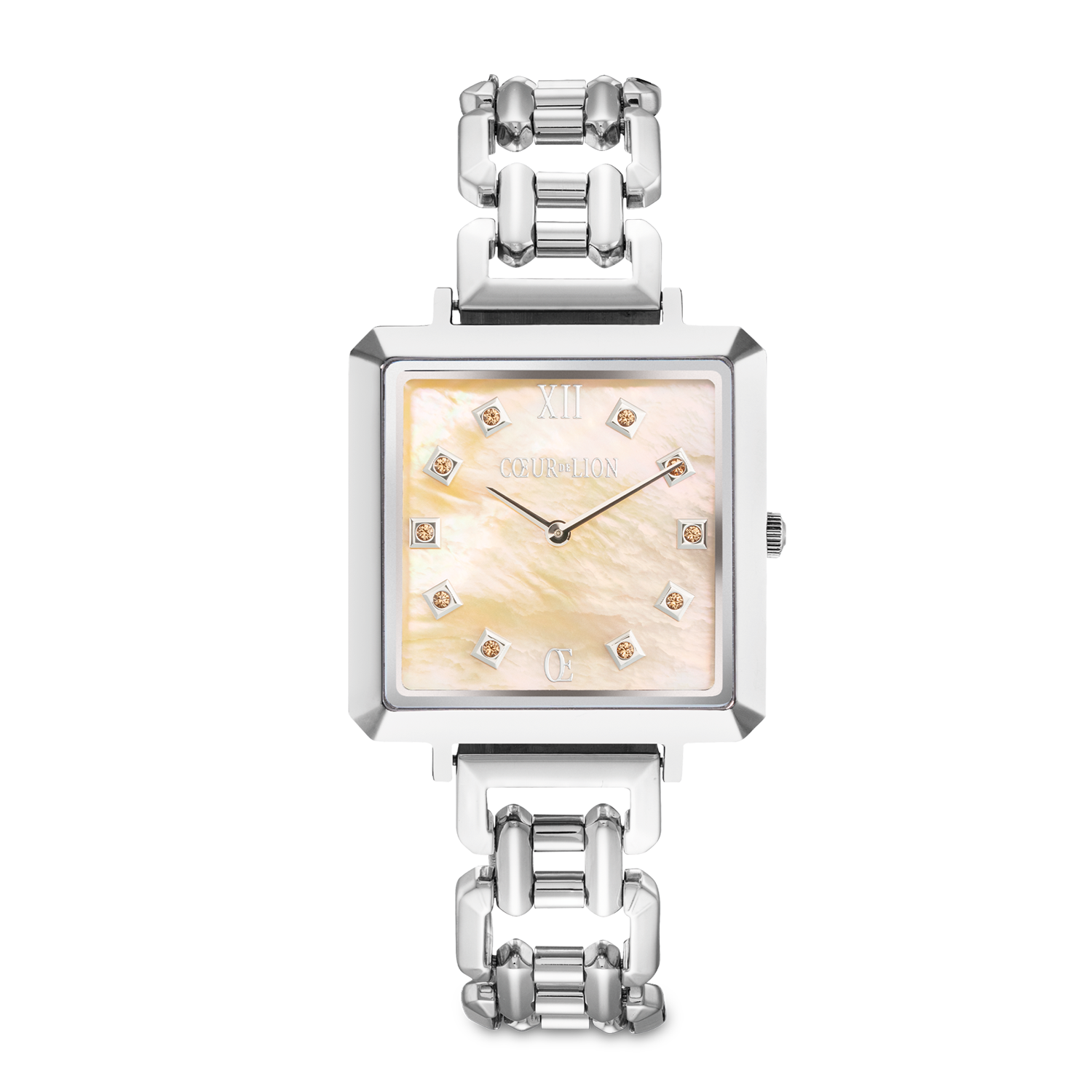 Gift Set Watch Iconic Cube Apricot Crush Silver & GeoCUBE® Iconic Bracelet Apricot Crush