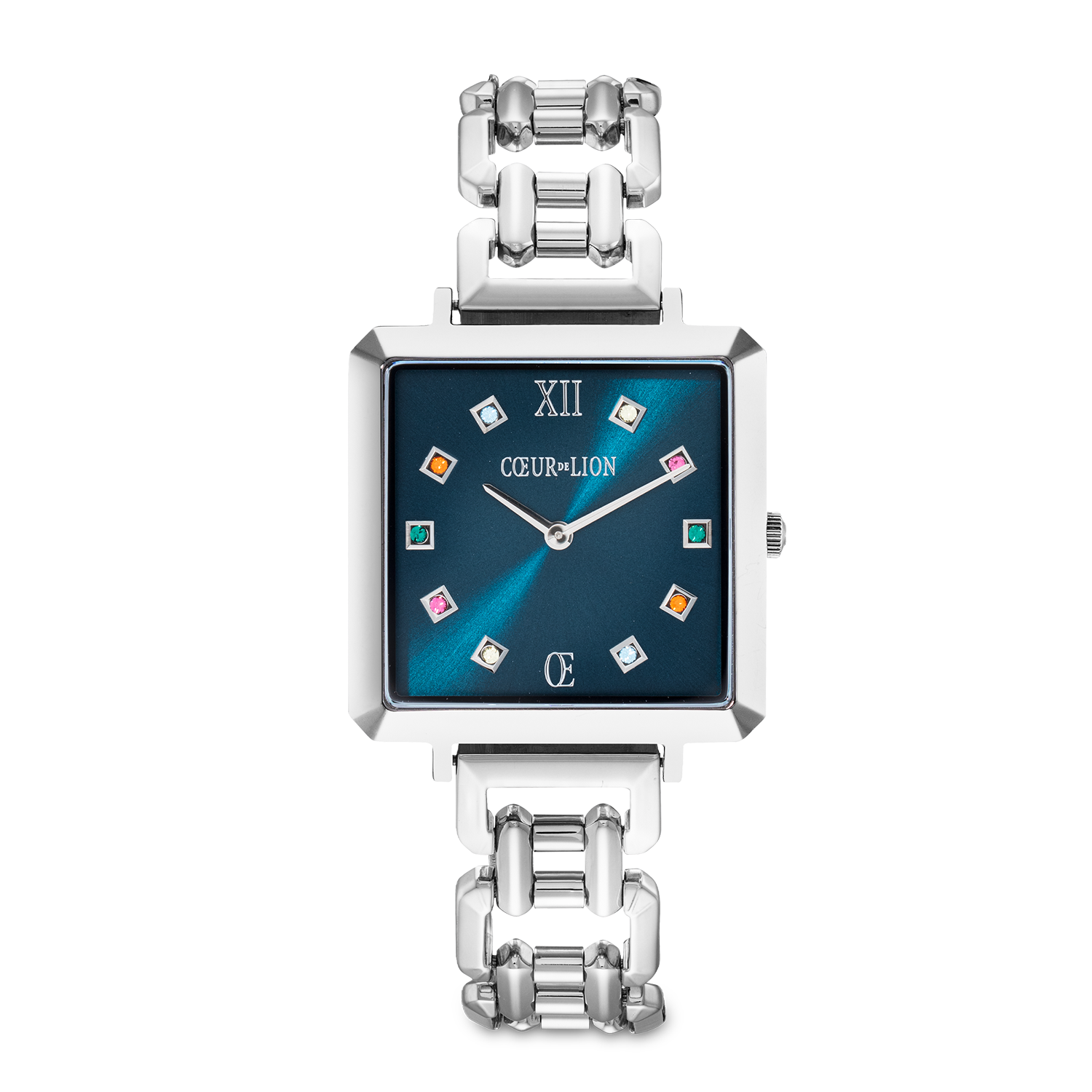 Watch Iconic Cube Statement Noble Petrol silver