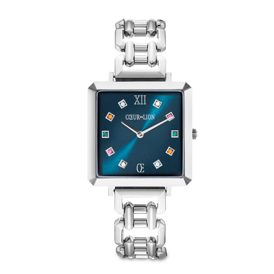 Watch Iconic Cube Statement Noble Petrol silver