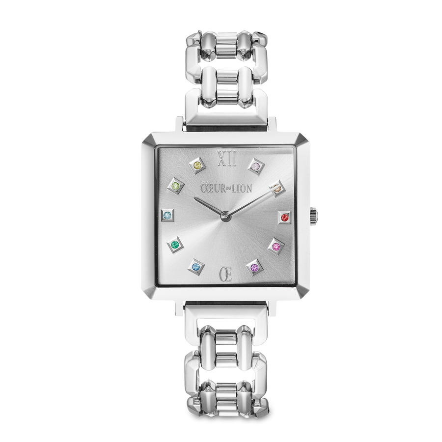 Watch Iconic Cube Statement Classic Rainbow silver