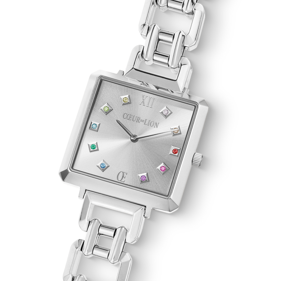 Watch Iconic Cube Statement Classic Rainbow silver