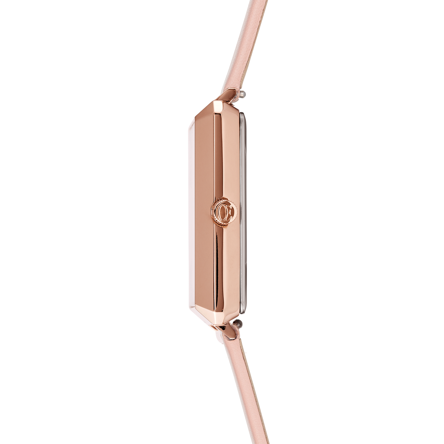 Watch Iconic Square Mother-of-Pearl Rose Gold Bracelet Leather Romantic Pink