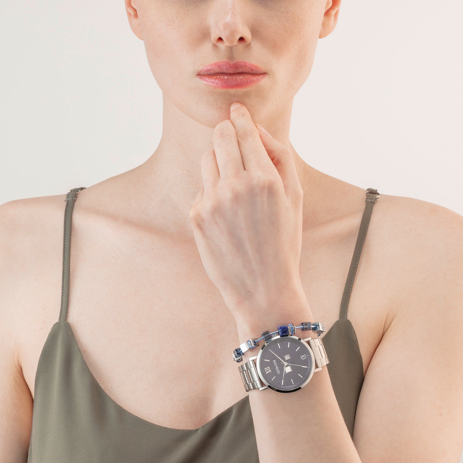 Round Statement Unisex Midnight Blue  & Bracelet GeoCUBE® Iconic Precious Blue