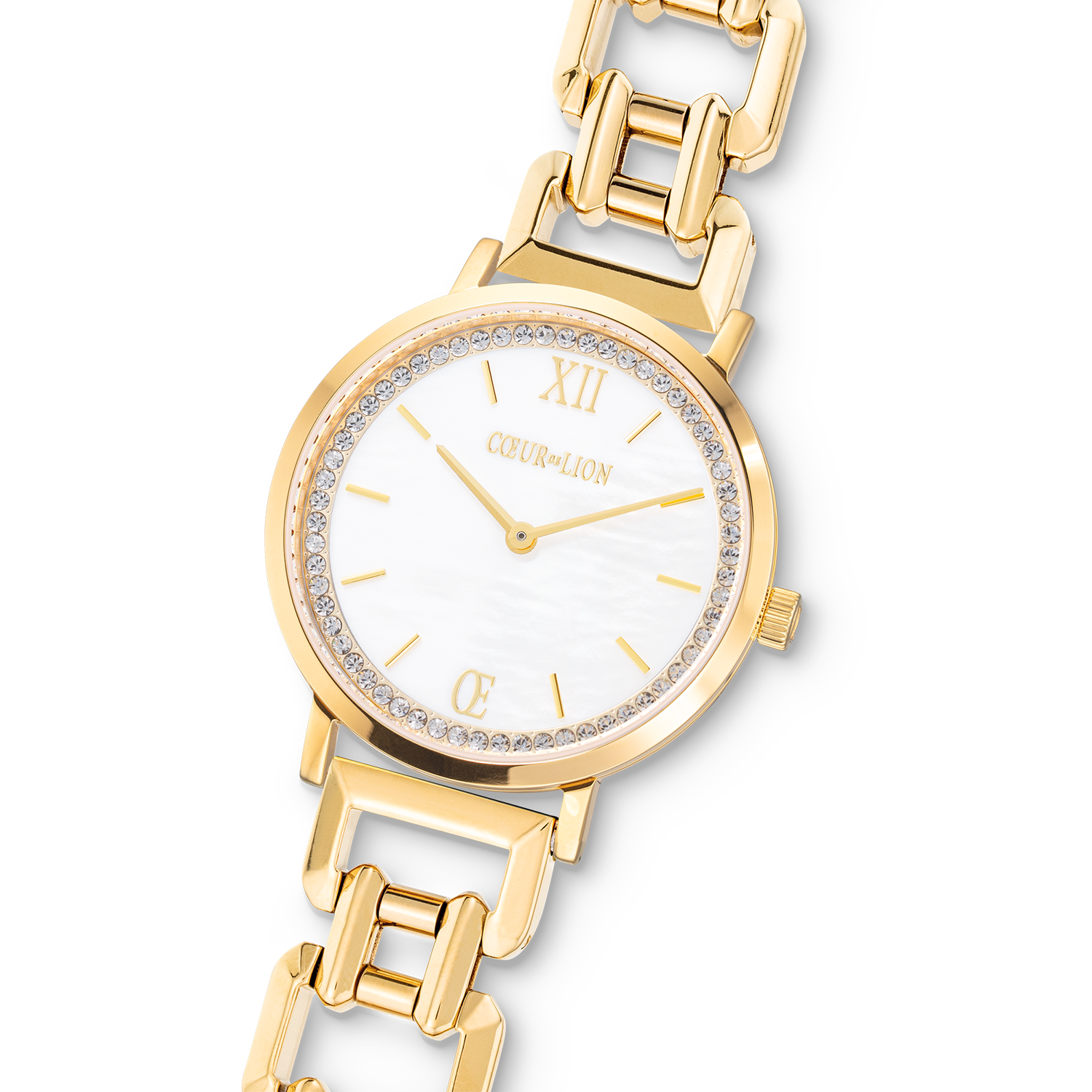 Watch Round Sparkling Mother-of-Pearl Statement