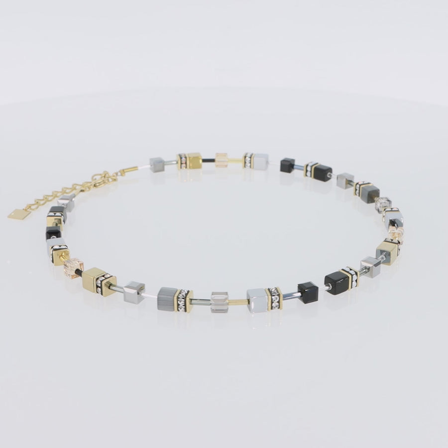 GEOCUBE® Necklace grey-gold