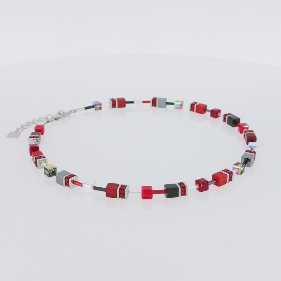 GeoCUBE® Necklace red-haematite