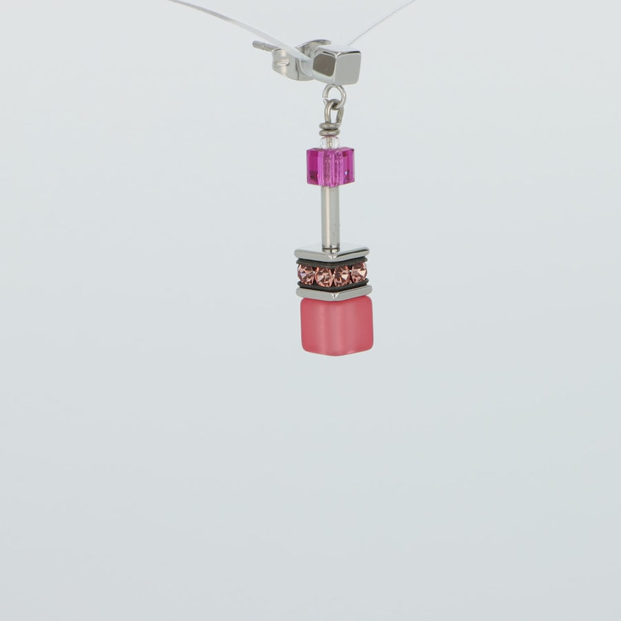 GeoCUBE® Iconic earrings Viva Magenta