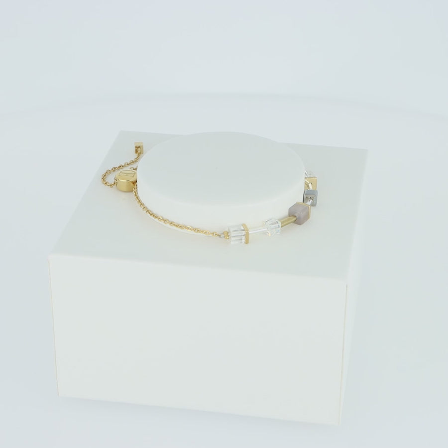 GeoCUBE® Precious Slider Closure bracelet gold grey